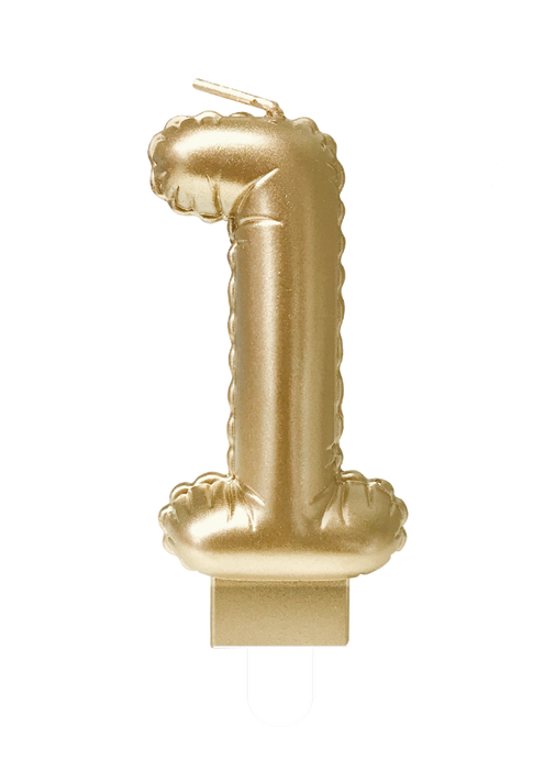 Kaarsje foil balloon gold - 1