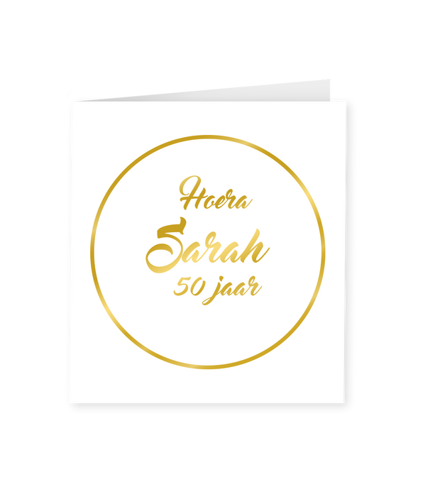 Kaart gold/white - 50 Sarah