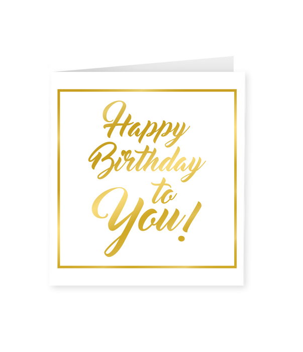 Kaart gold/white - Happy Birthday