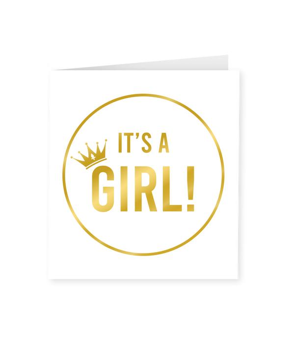 Kaart gold/white - It's a girl