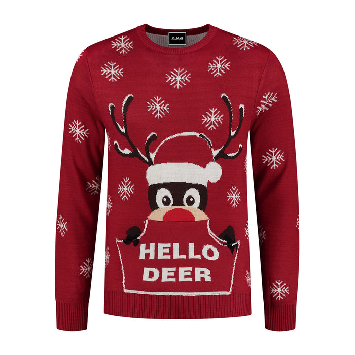 Kersttrui Rudolph Hello Deer mt. XL