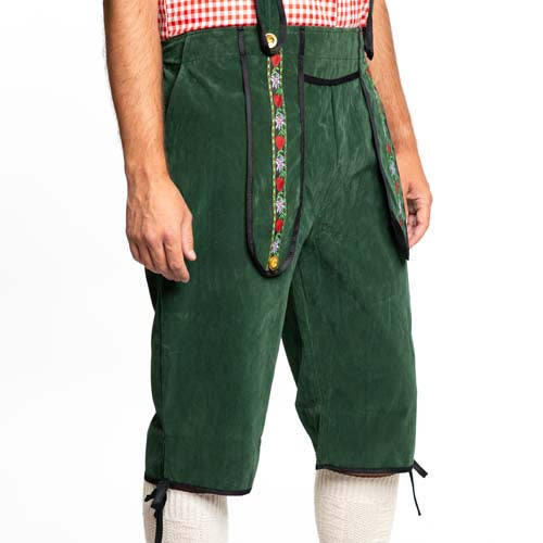 Lederhose Johann mt. S (groen lang)