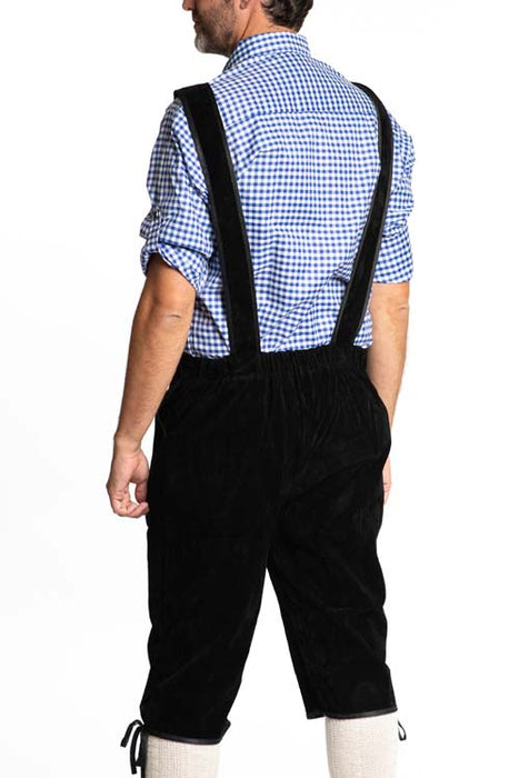 Lederhose Johann mt. S (zwart lang)