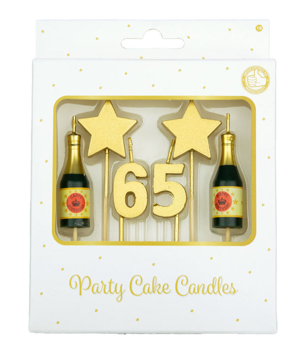 Party cake candles gold - 65 jaar