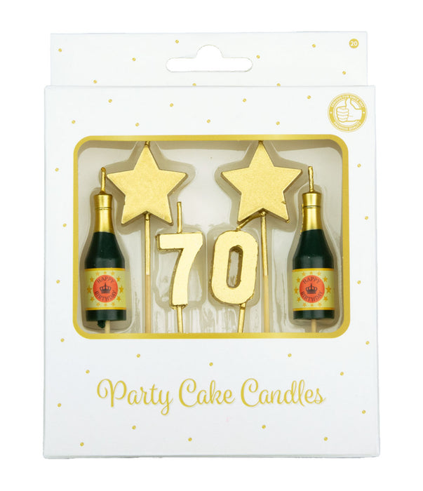 Party cake candles gold - 70 jaar