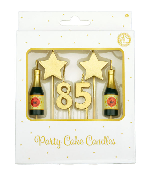 Party cake candles gold - 85 jaar