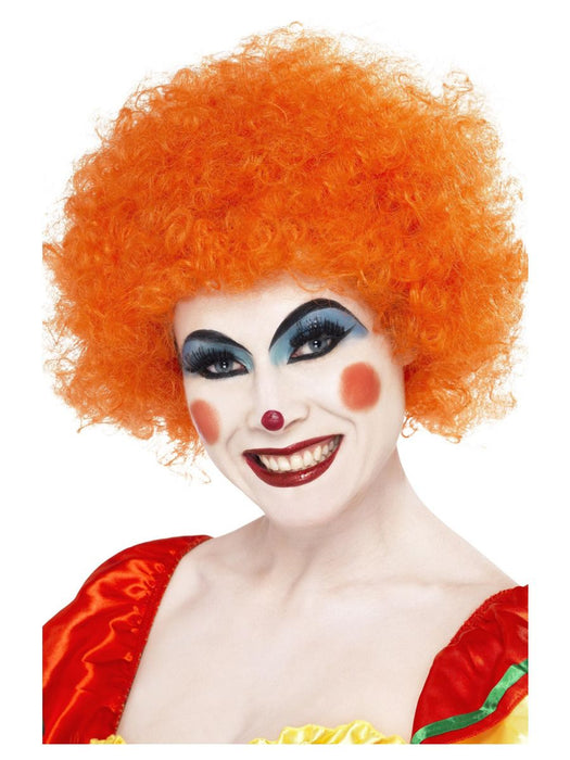 Pruik Crazy clown, oranje