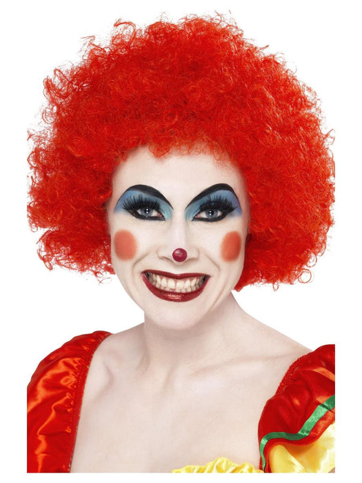 Pruik Crazy clown, rood