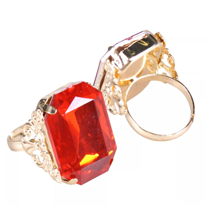 Ring Sint recht, goud/rood