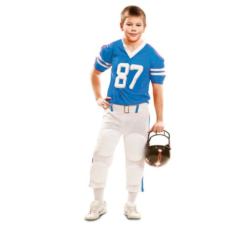 Rugby speler blauw (7-9 jaar)