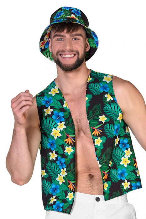 Set toerist Hawaï (vest + hoed)