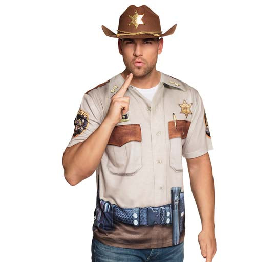 Shirt Sheriff fotorealistisch one size