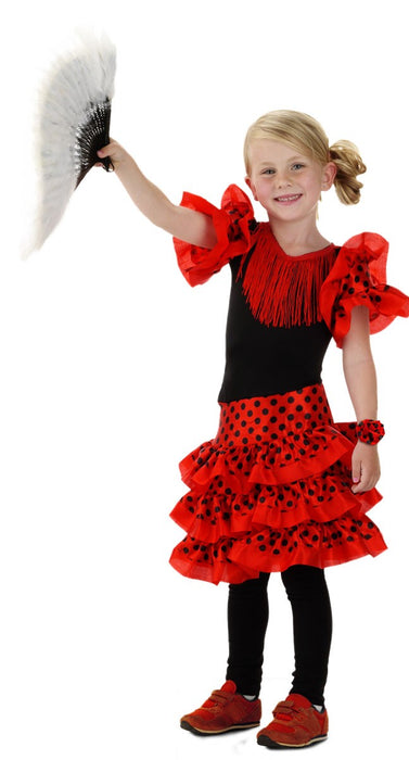 Spaanse danseres met bloemenarmband mt.M (6-8jaar)