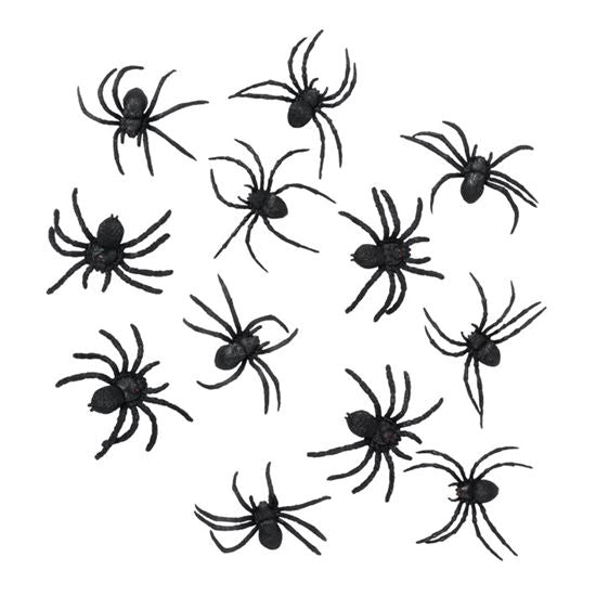Spinnen zwart ca. 2-3 cm (12st)
