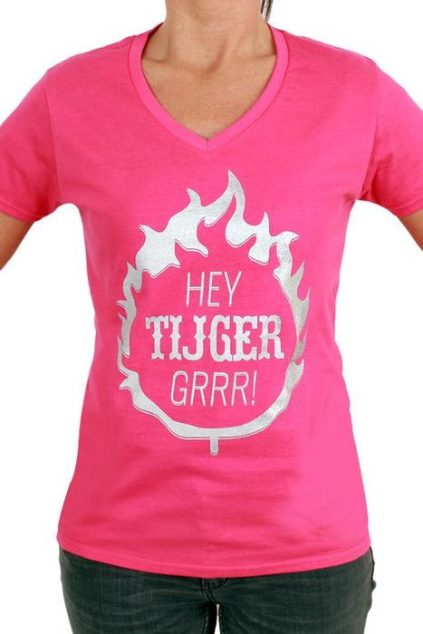 T-shirt dames - Hey tiger grrr! mt.S OP=OP
