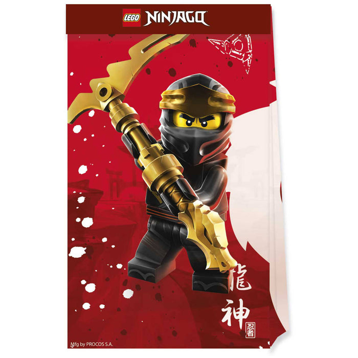 Uitdeelzakjes Lego Ninjago papier 4st.