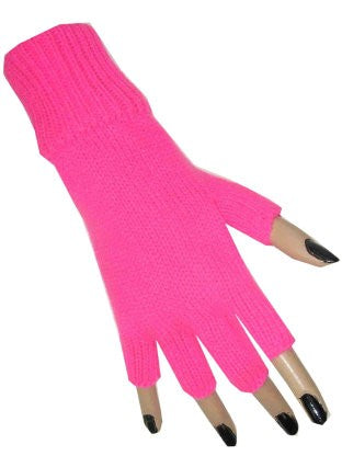Vingerloze handschoenen fluor roze