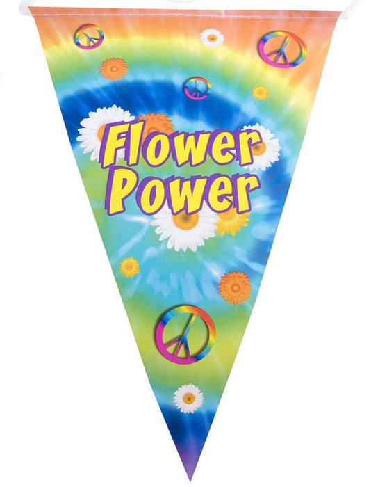 Vlaggenlijn flower power 5m