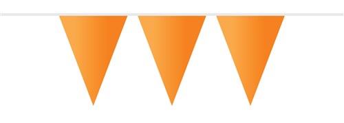 Vlaggenlijn plastic oranje 30m/50 vlaggen