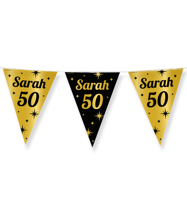 Vlaggenlijn zwart/goud Sarah 50 (10m)