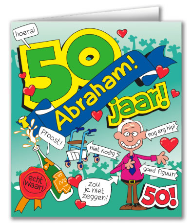 Wenskaart Cartoon 50 jaar Abraham