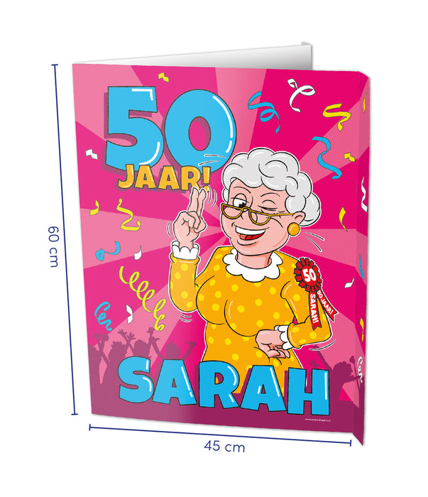 Window sign - Sarah 50 jaar